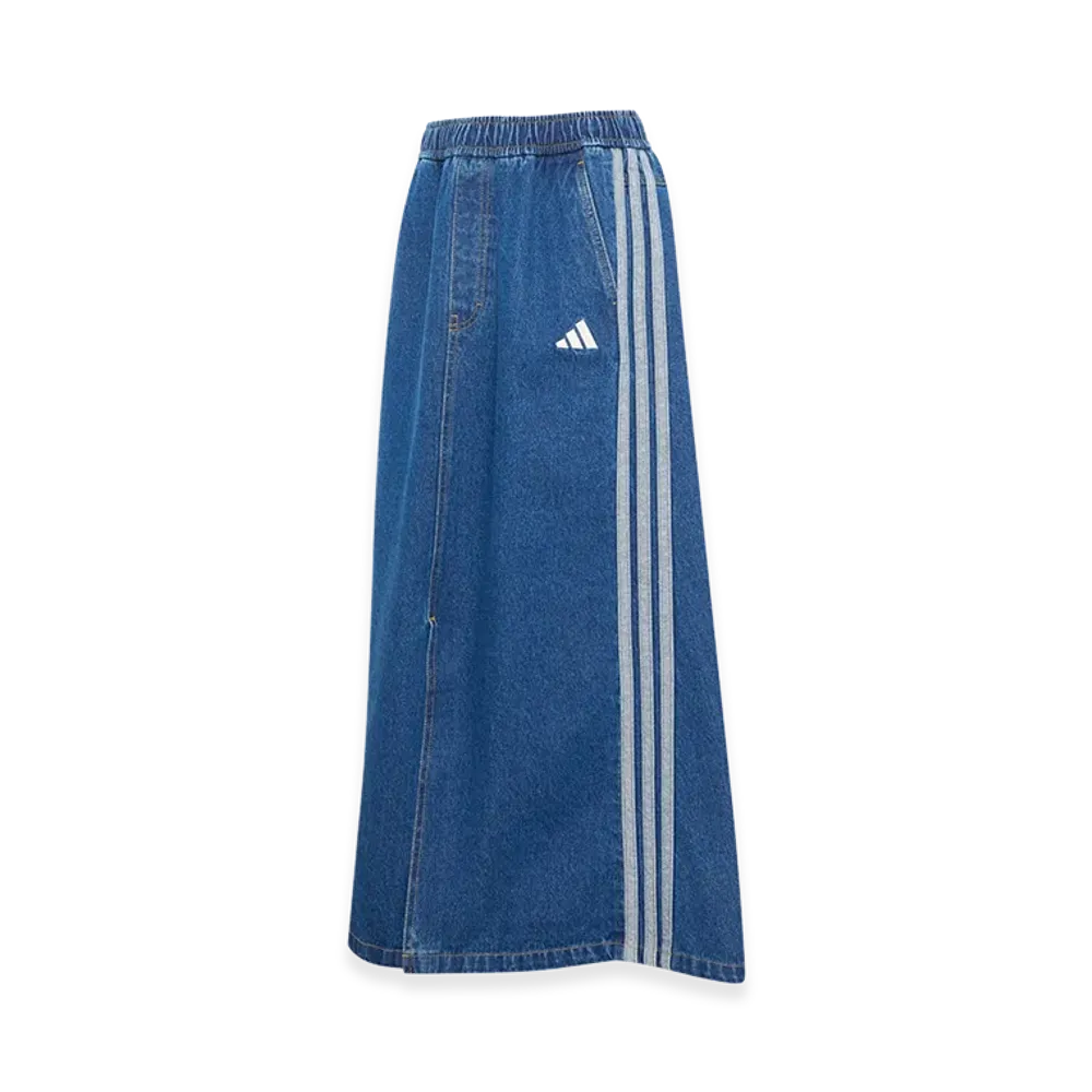 adidas Women's Stadium Wash Denim Loose Fit Skirt "Preloved Ink"