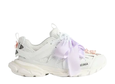 BALENCIAGA Women's Track Bow Sneaker "White/Pink"