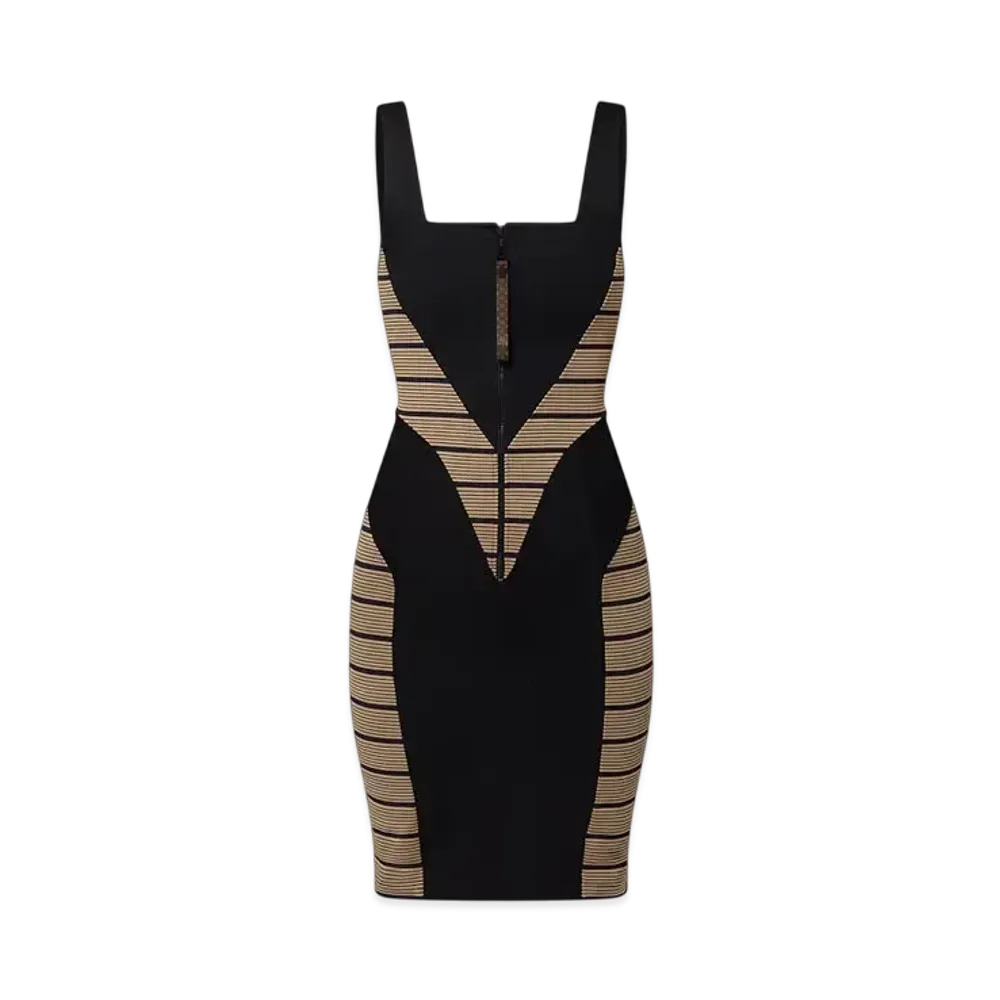 Louis Vuitton Women's Stripe Insert Technical Jersey Dress "Khaki Beige"