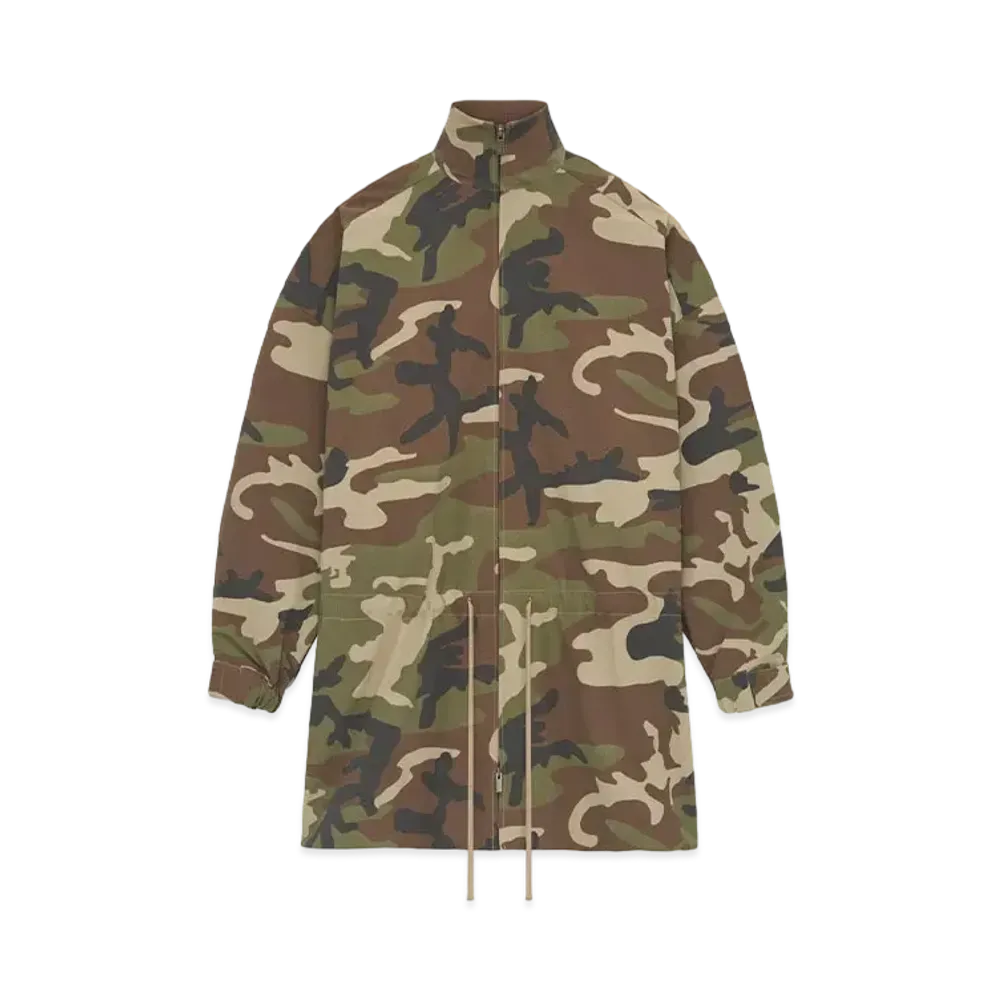 FEAR OF GOD Essential Military Nylon Mockneck Anorak "Woodland Camo"