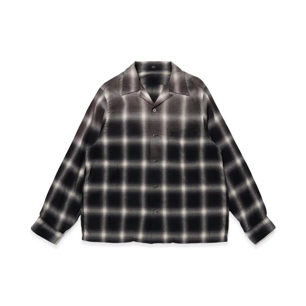 T.T Taiga Takahashi LOT.101 Open Collar Shirt "Bleached Gray Plaid"
