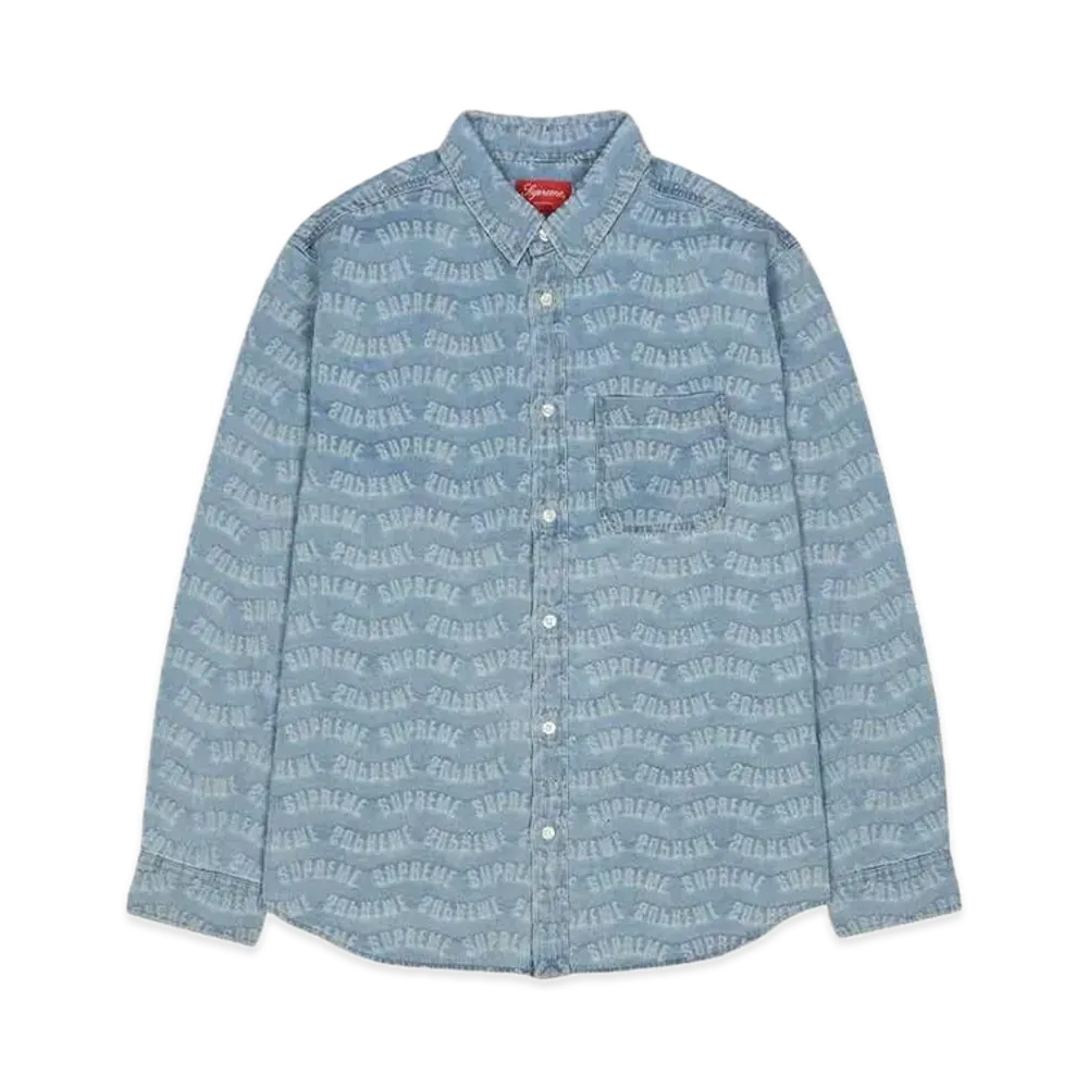 Supreme Arc Jacquard Denim Shirt "Blue"