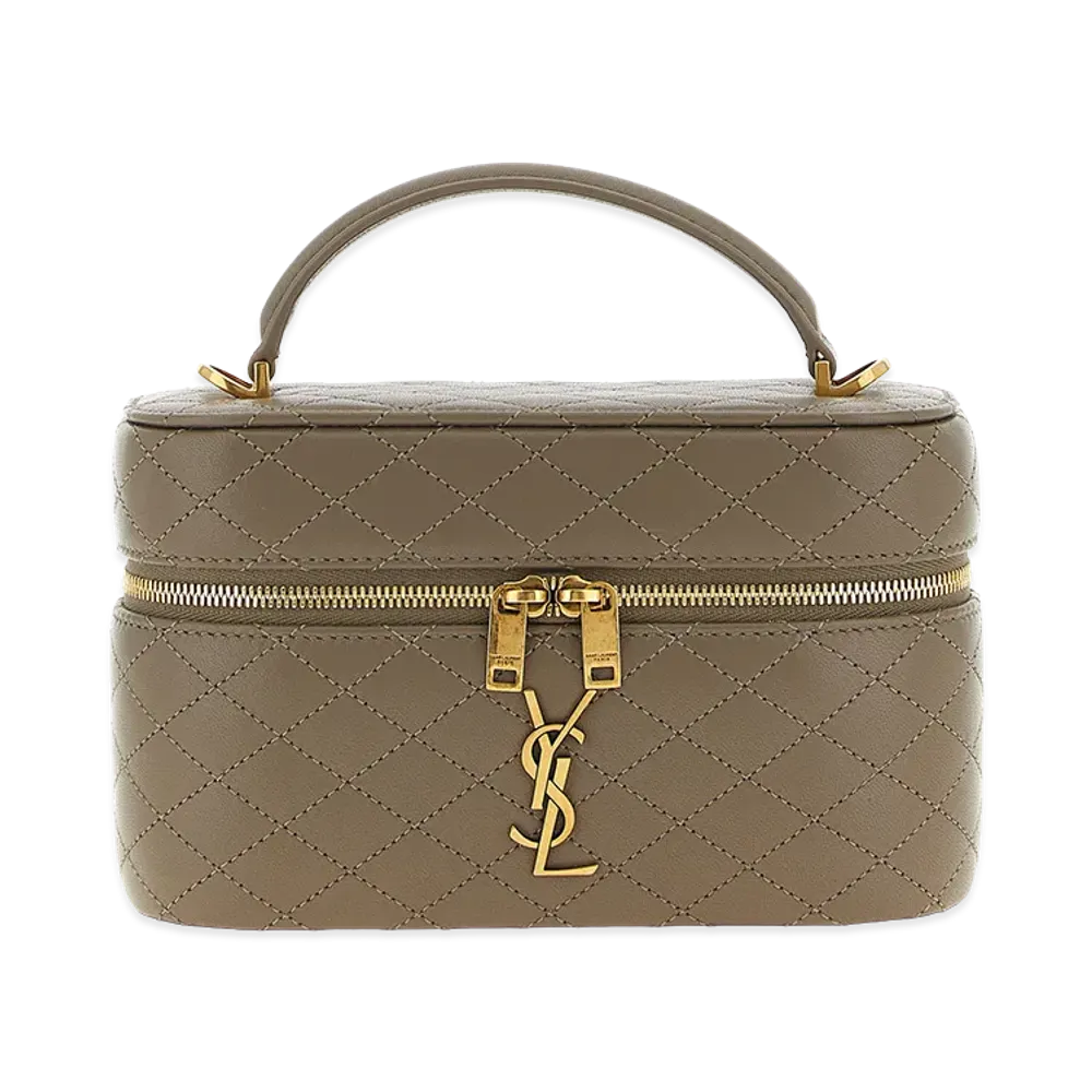 Saint Laurent Women's Gaby Vanity Bag In Lambskin "Brown"