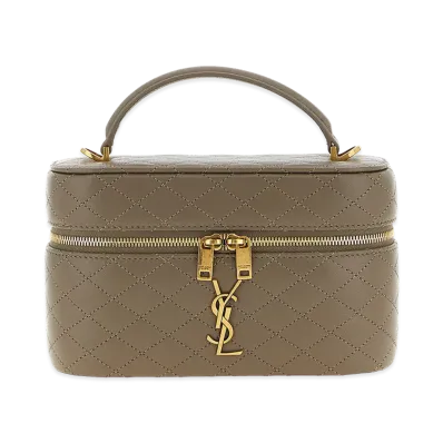Saint Laurent Women's Gaby Vanity Bag In Lambskin "Brown"