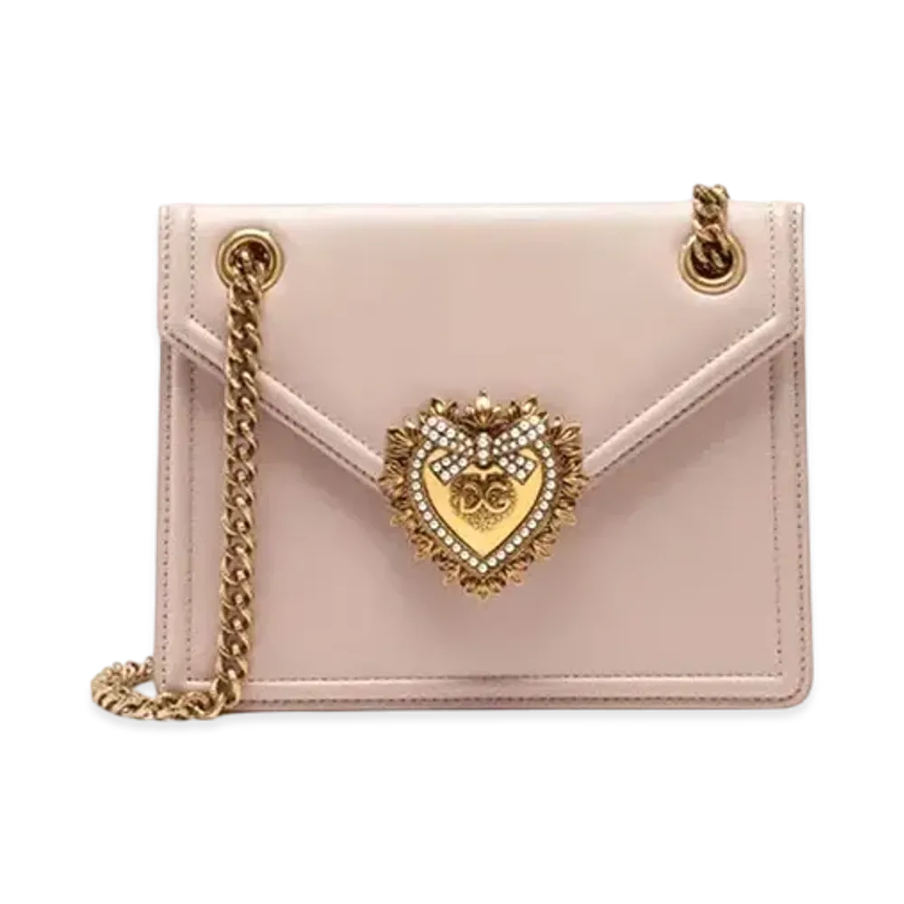 Dolce&Gabbana Devotion Bag Medium Size Smooth Calfskin "Pale Pink"
