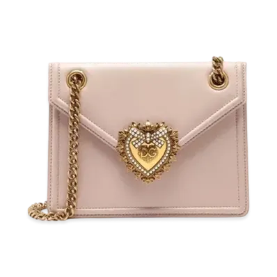 Dolce&Gabbana Devotion Bag Medium Size Smooth Calfskin "Pale Pink"