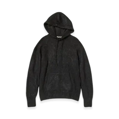 AURALEE Brushed Super Kid Mohair Knit P/O Parka "Ink Black"