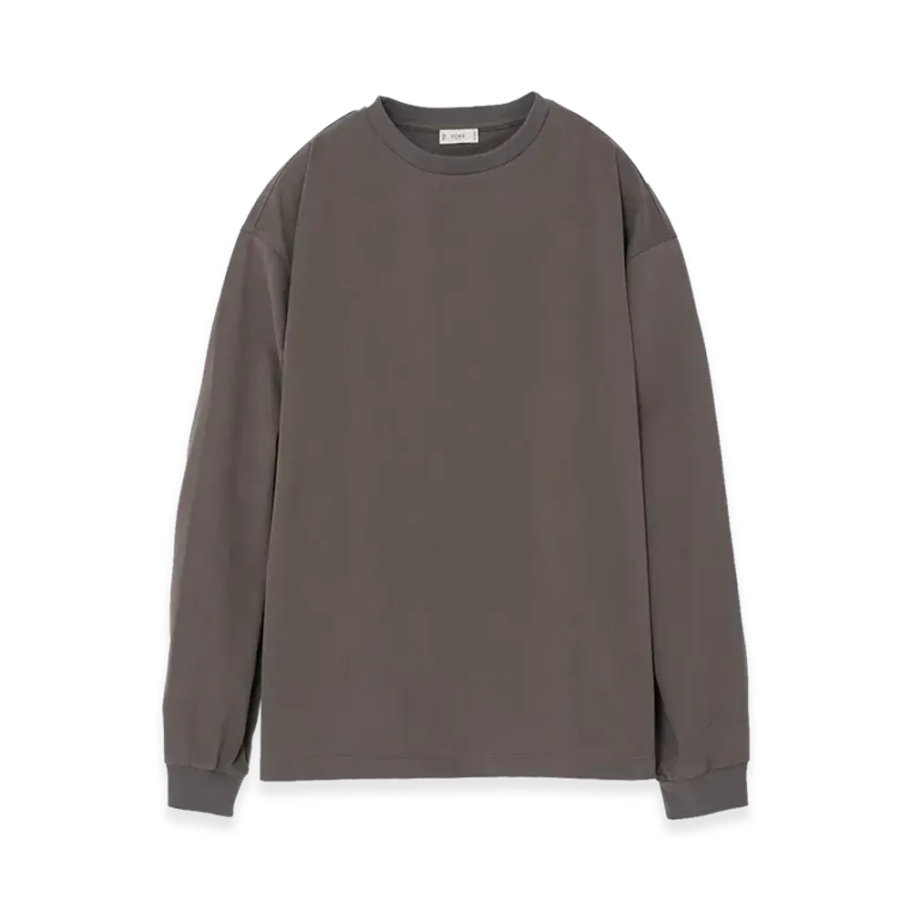 YOKE Suvin Suvin Cotton YOKE T-shirt Long Sleeves "Brown"