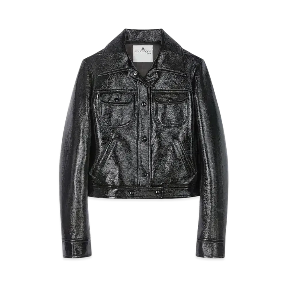 Courreges Vinyl Trucker Jacket "Black"