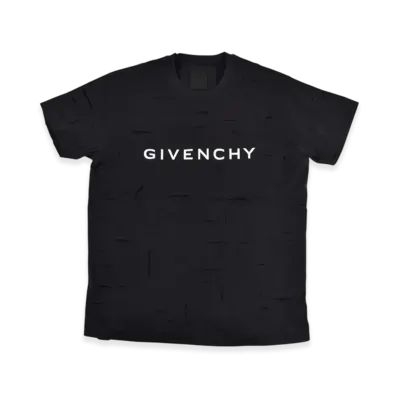 GIVENCHY Destroyed Effect T Shirt "Black"