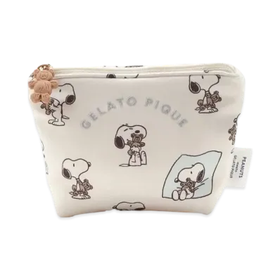 GELATO PIQUE x PEANUTS Snoopy x Bear All-Over Print Tissue Pouch "Off White"