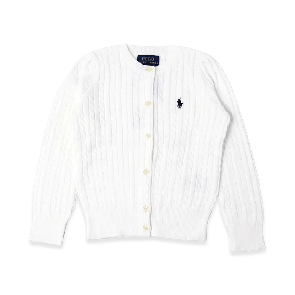 Polo Ralph Lauren Kids Mini Cable Cotton Cardigan "Warm White"