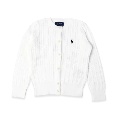 Polo Ralph Lauren Kids Mini Cable Cotton Cardigan "Warm White"