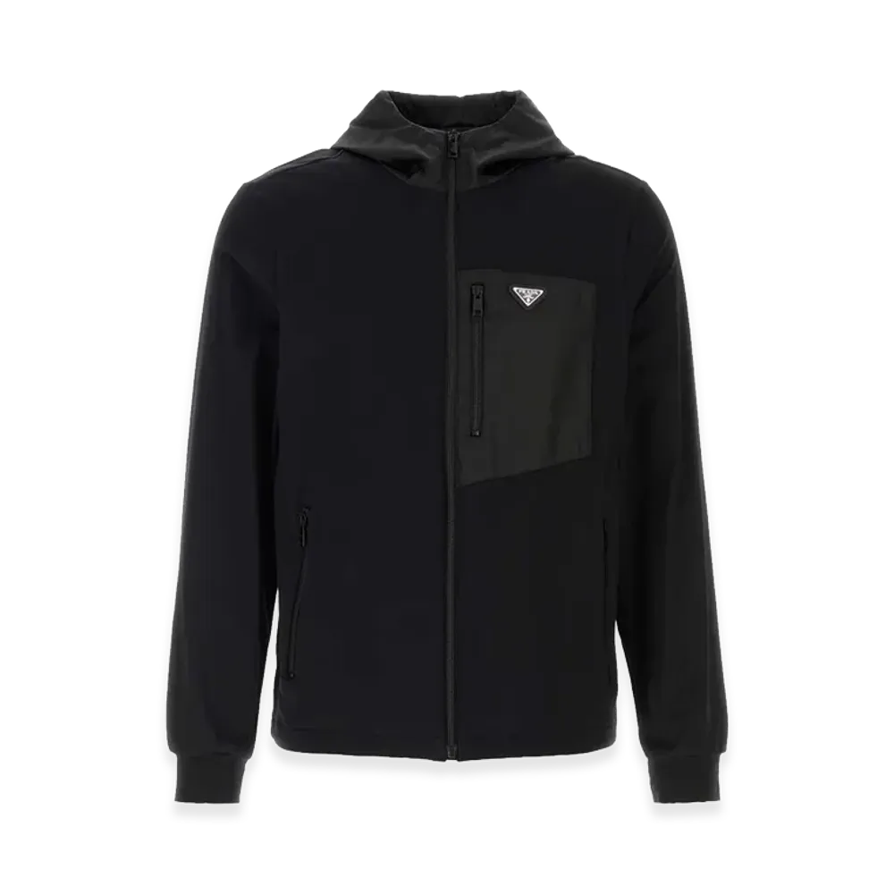 PRADA Stretch Cotton Sweatshirt "Black"
