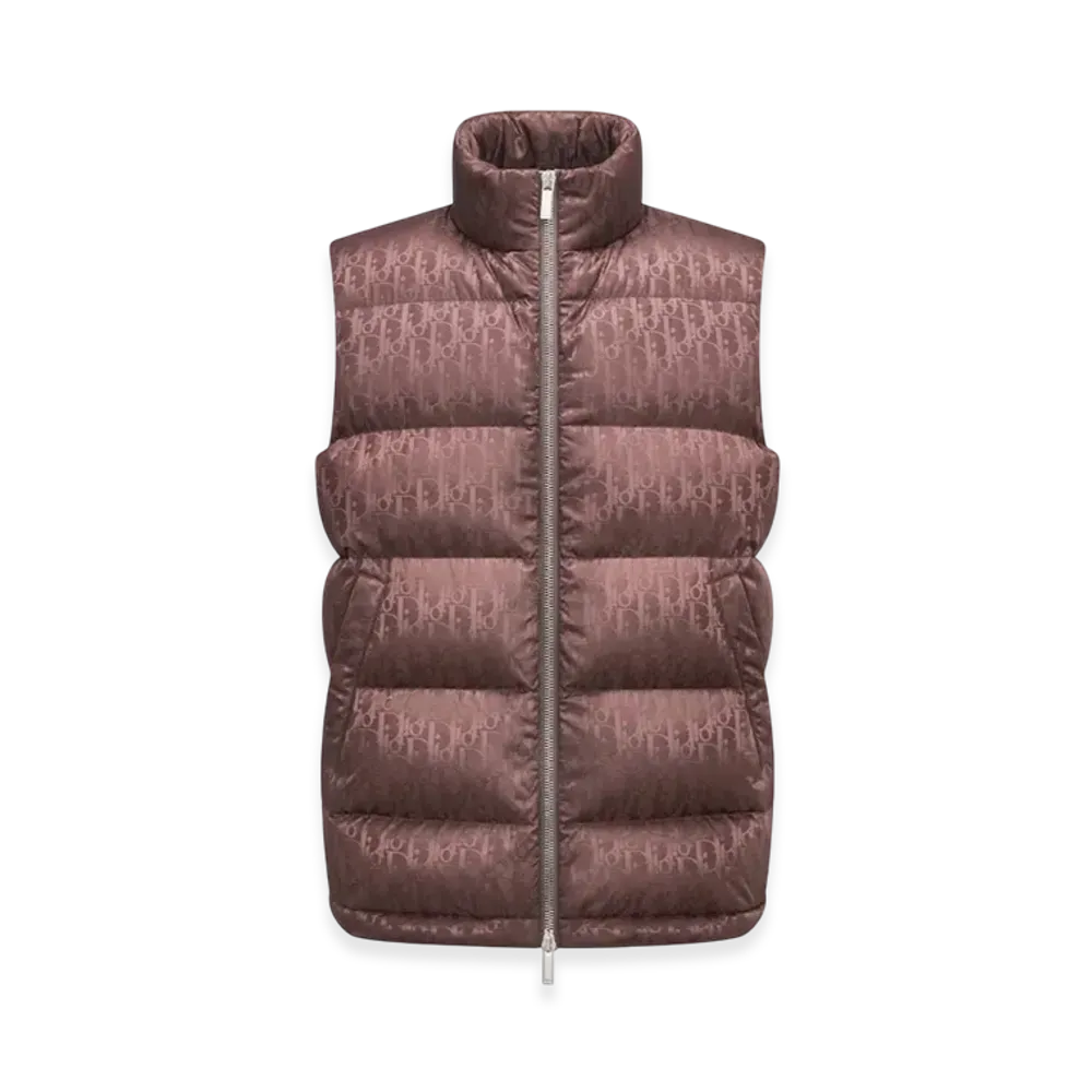 Dior Oblique Sleeveless Down Jacket Technical Jacquard "Brown"