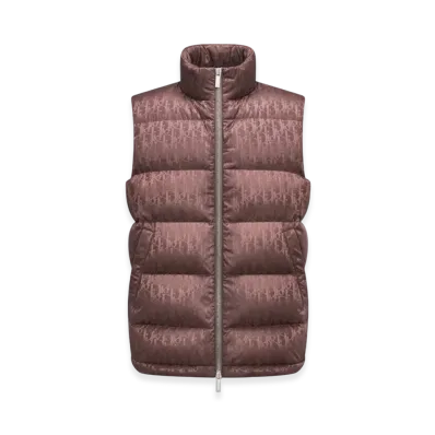 Dior Oblique Sleeveless Down Jacket Technical Jacquard "Brown"