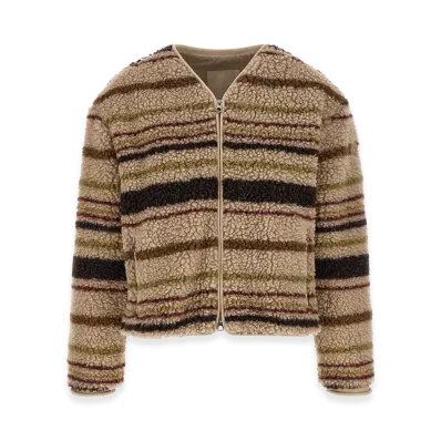 MONCLER Women's Teddy Effect Cardigan "Brown"
