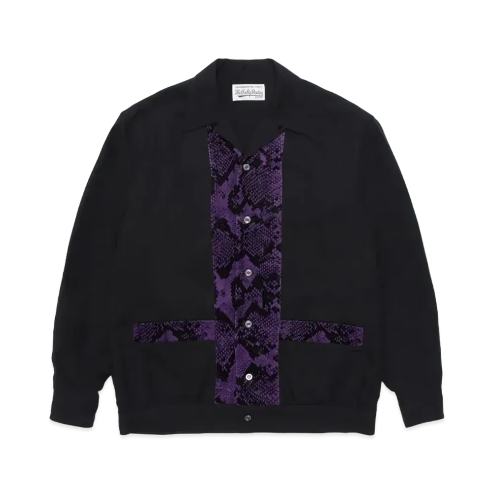 WACKO MARIA TWO TONE OPEN COLLAR SHIRT "Purple"