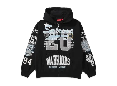 Supreme Warriors Appliqué Zip Up Hooded Sweatshirt "Black"
