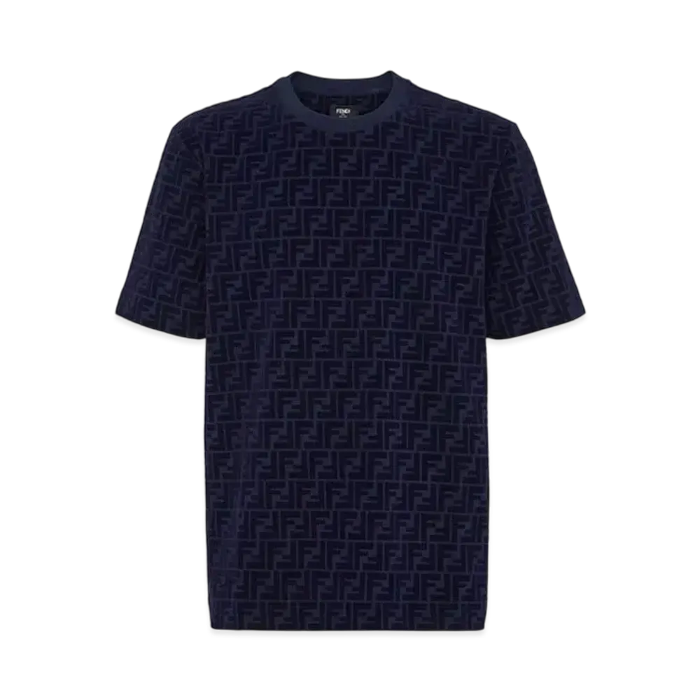 FENDI Men's FF Pique T-Shirt "Blue"