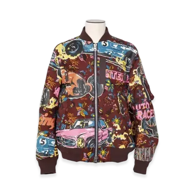 sacai Car Race / Tropical Print Blouson "Bordeaux"