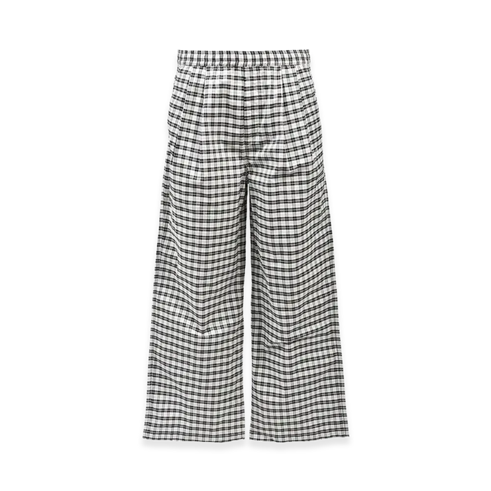 BREATH Script Logo Check Pipng Pants "White"