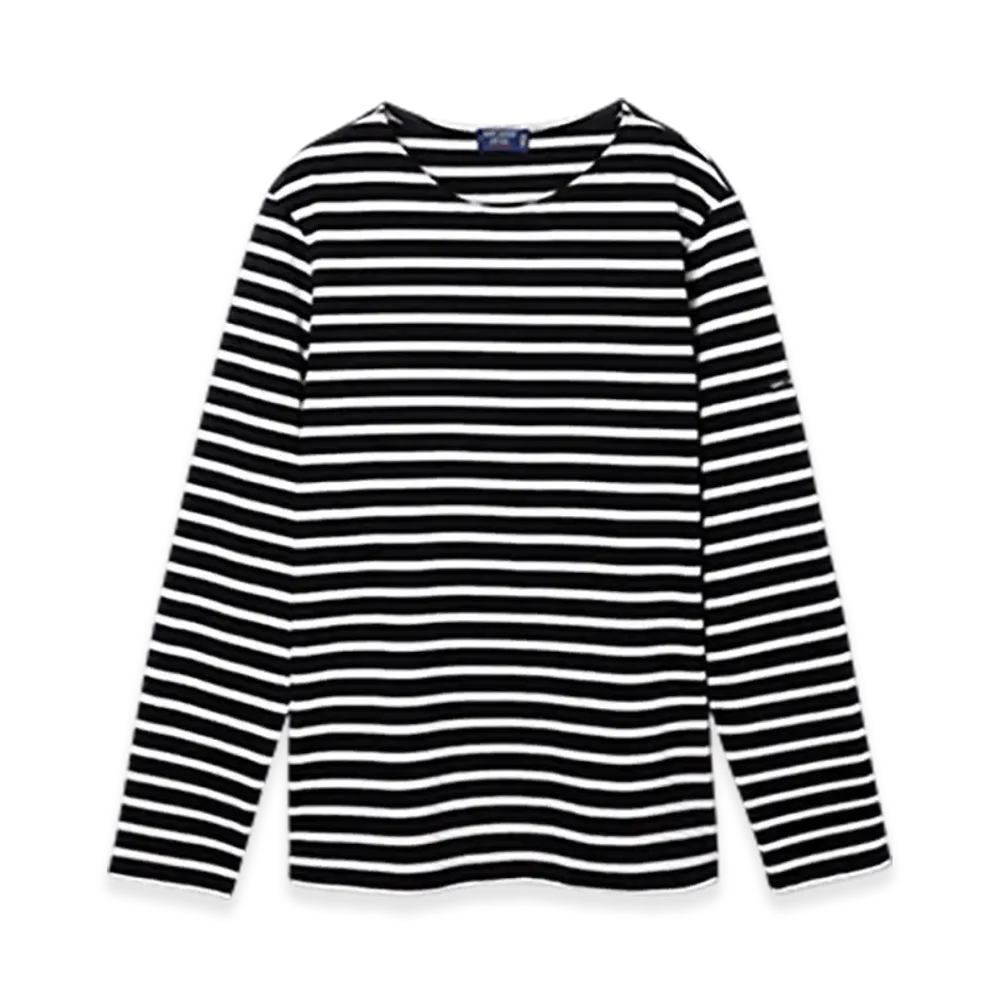SAINT JAMES Long Sleeve T-shirt Meridien "Noir Ecru"