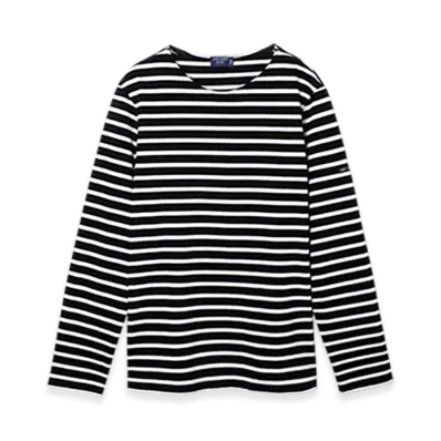 SAINT JAMES Long Sleeve T-shirt Meridien "Noir Ecru"