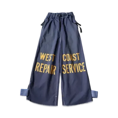 KAPITAL Canvas Waisted Repair Man Track Pants "Navy"