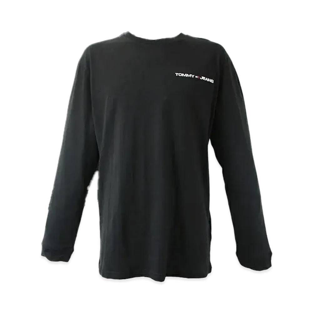 TOMMY JEANS Chest Logo Embroidery Long Sleeve T-Shirt "Black"
