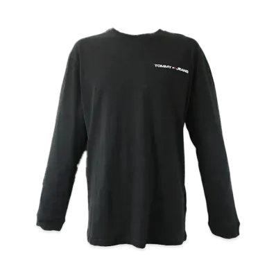 TOMMY JEANS Chest Logo Embroidery Long Sleeve T-Shirt "Black"