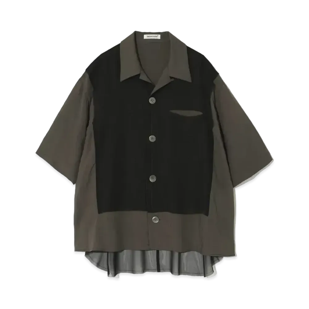 UNDERCOVER Rayon Open Collar Shirt "Gray Khaki"