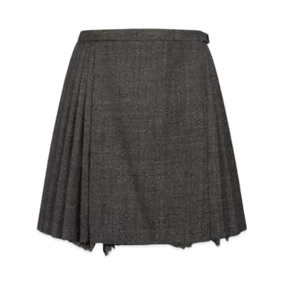 Dior Women's Pleated Wrap Mini Skirt "Gray"