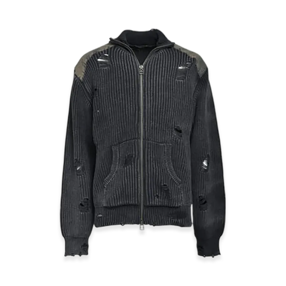 BREATH Overdie Damage Zip Knit "Black"