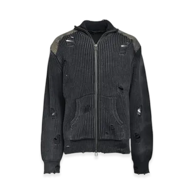 BREATH Overdie Damage Zip Knit "Black"