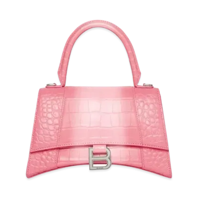 BALENCIAGA Hourglass Small Handbag Embossed Calfskin "Pink"