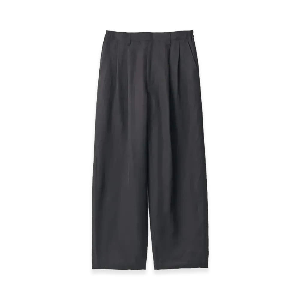ssstein Silk Linen Twill Wide Easy Trousers "Black"