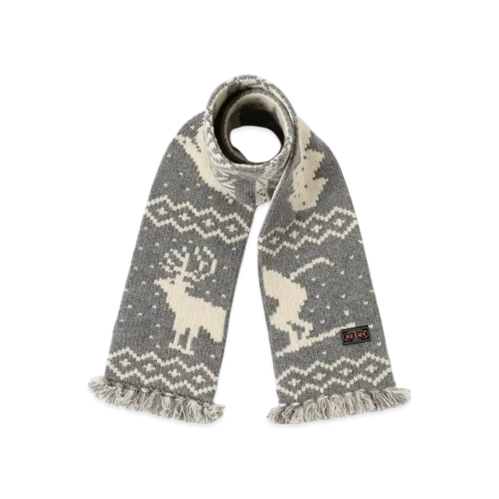 BEAMS Muffler Jacquard Nordic Pattern "Gray"