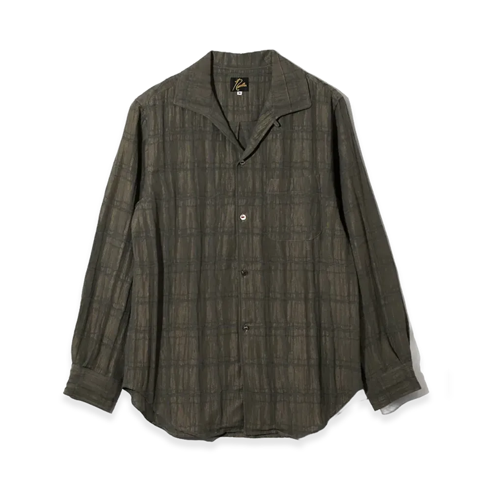 NEEDLES Pintuck Collar Shirt Crepe Plaid "Grey"
