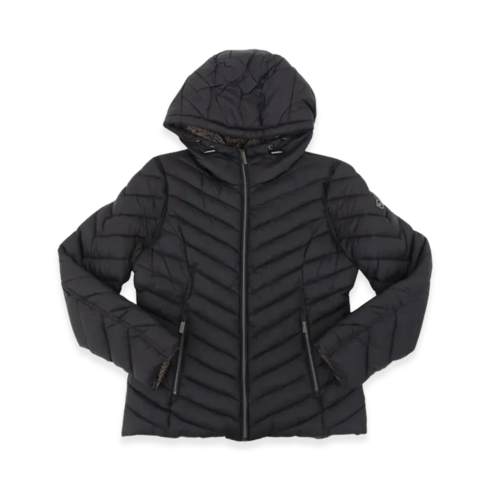 MICHAEL KORS Women's Packable Jacket "Black/Brown"