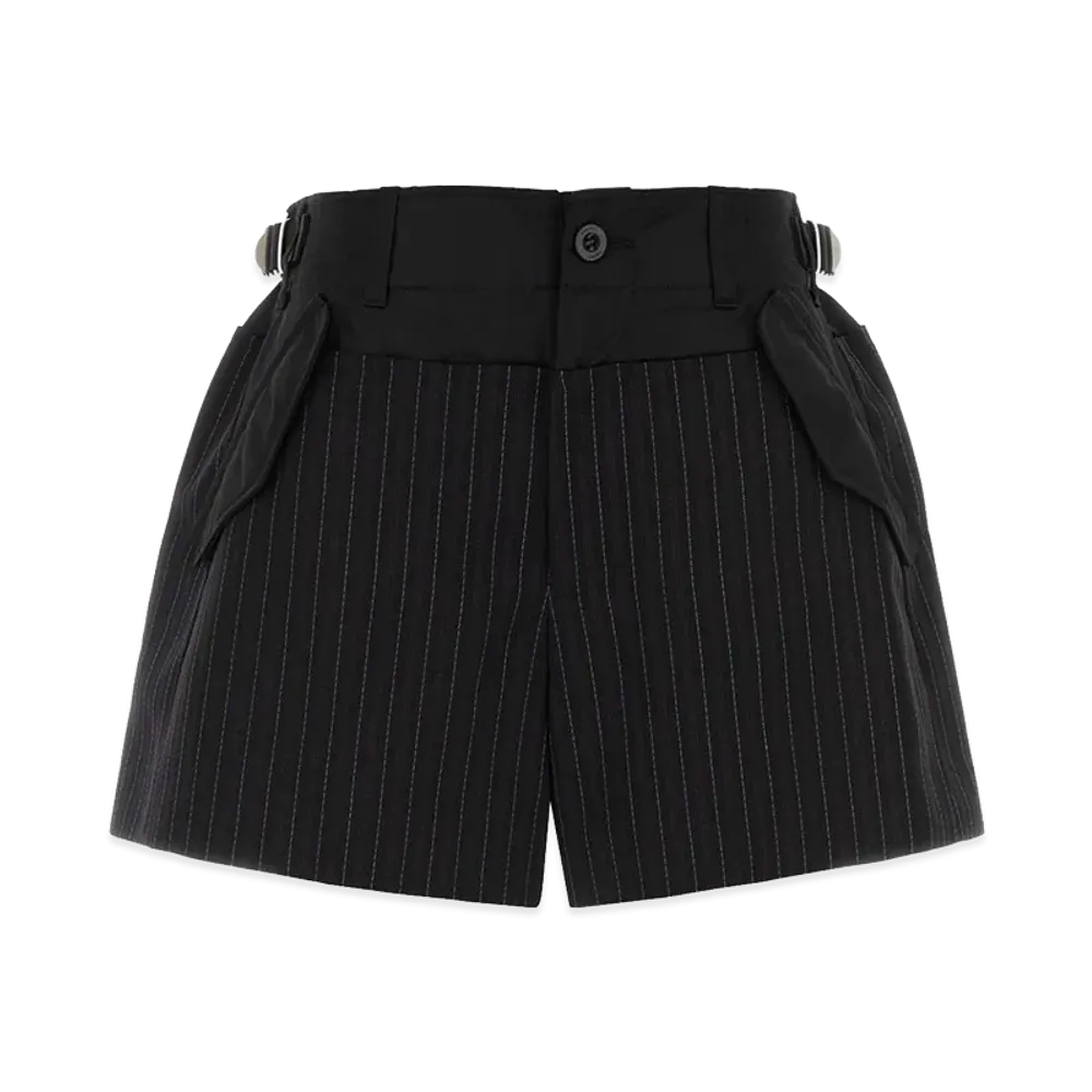 sacai Women's Embroidered Polyester Blend Shorts "Black"