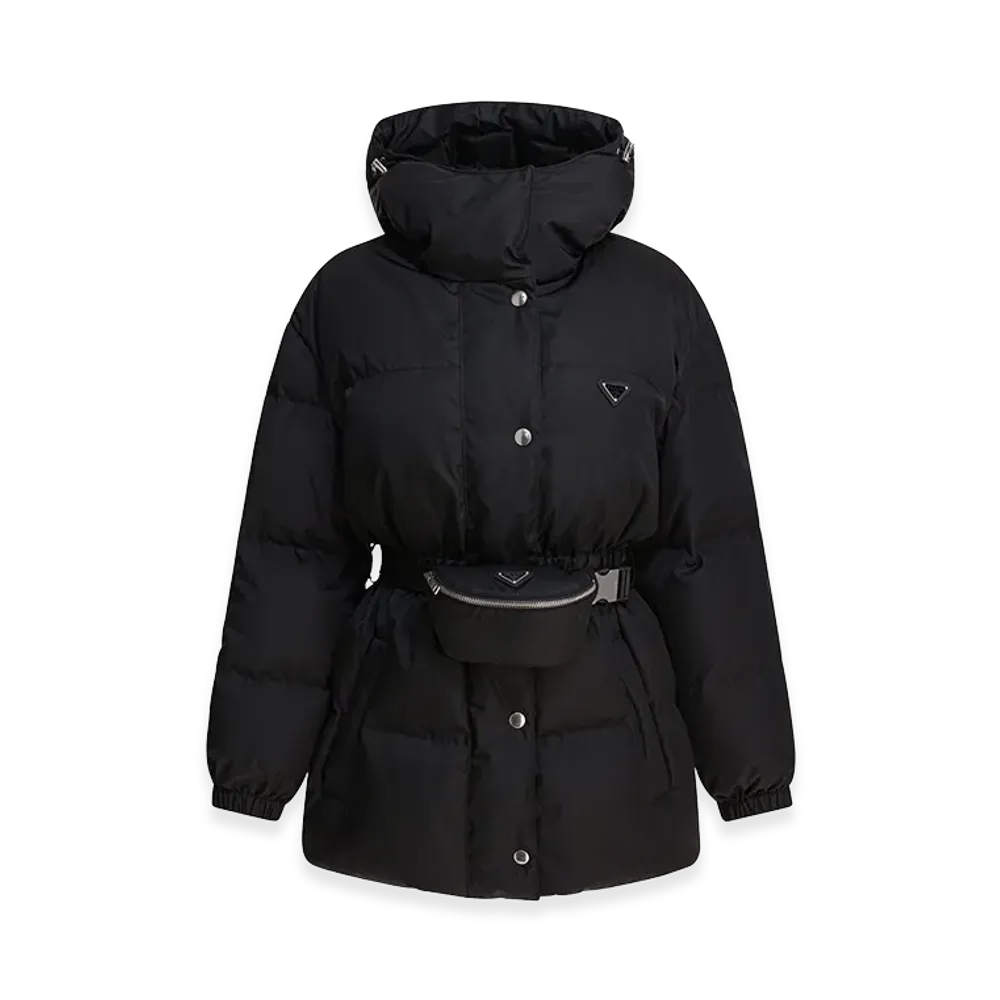 PRADA Women's Short Down Jacket In Re-Nylon "Black"