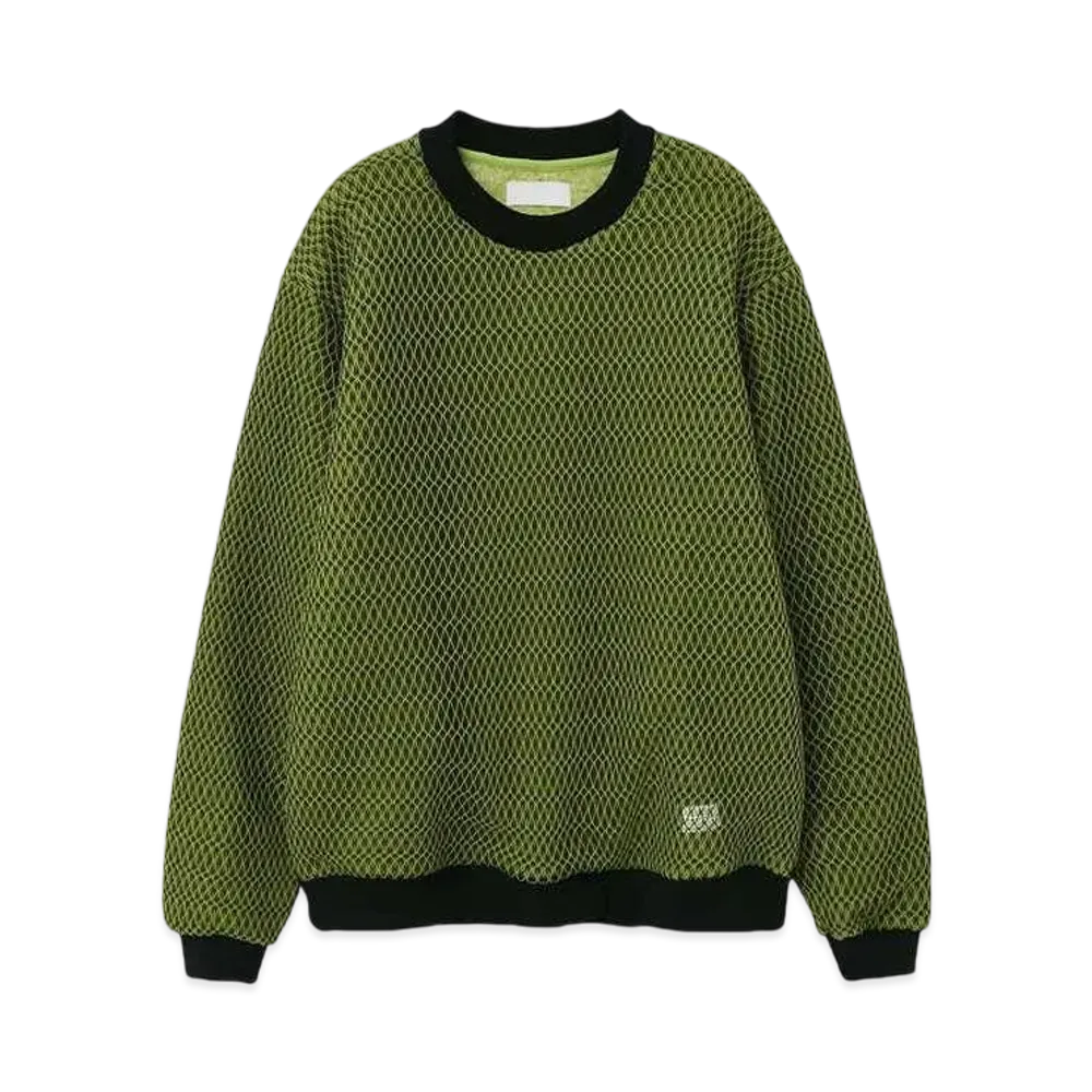 MAGIC STICK Predator Mesh Crew Sweat "GREEN x BLACK"
