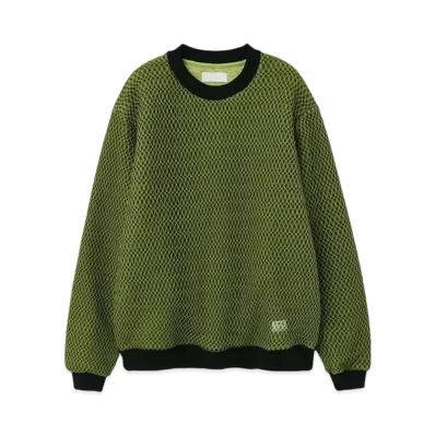 MAGIC STICK Predator Mesh Crew Sweat "GREEN x BLACK"