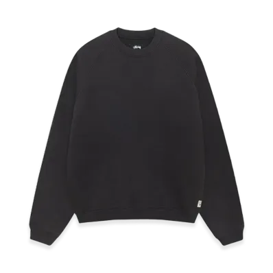 Stussy Fleece Raglan Crew "Washed Black"