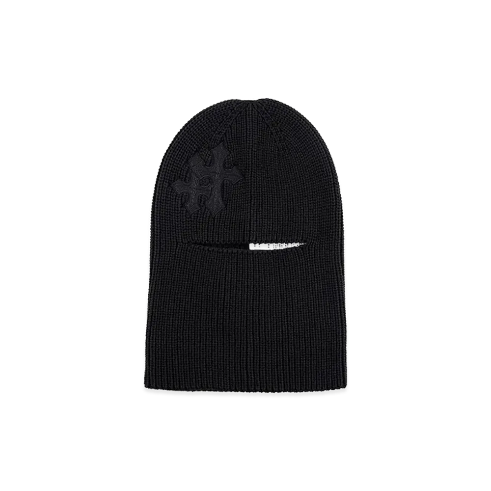 SUPPLIER Cross Leather Patch Balaclava Beanie "Black"