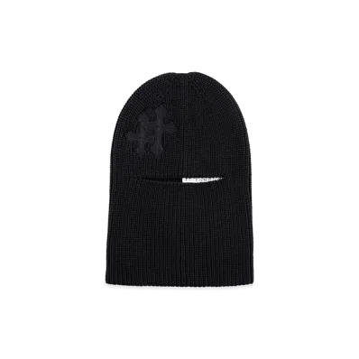 SUPPLIER Cross Leather Patch Balaclava Beanie "Black"