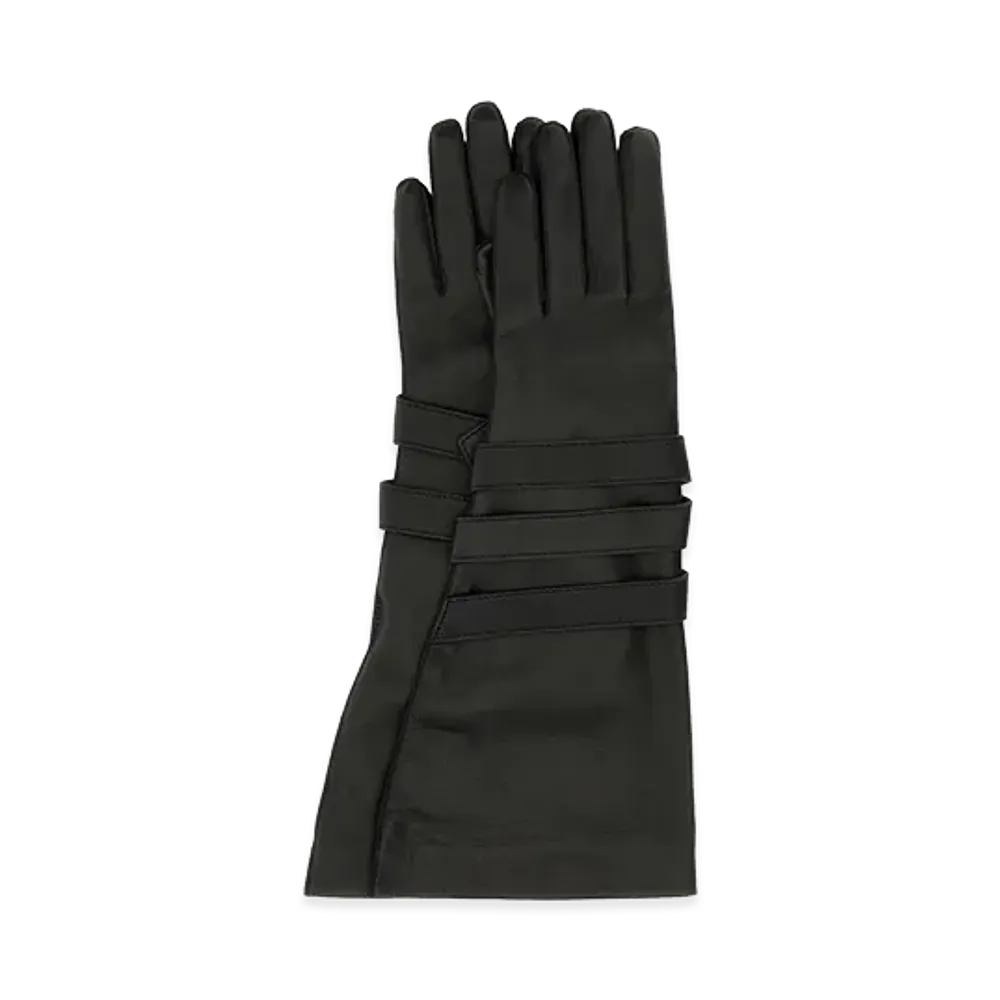 Saint Laurent Women's Leather Gloves "Black"