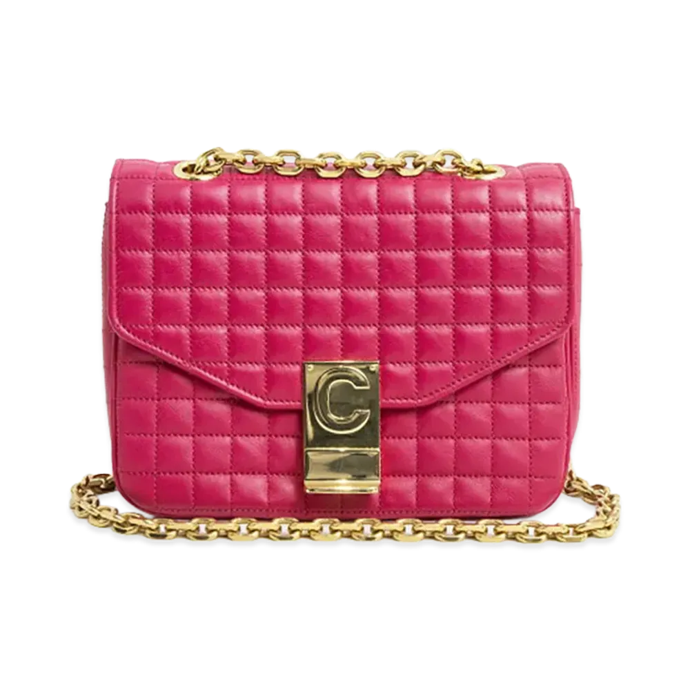CELINE Quilted Chain Small Shoulder Bag "Pink"