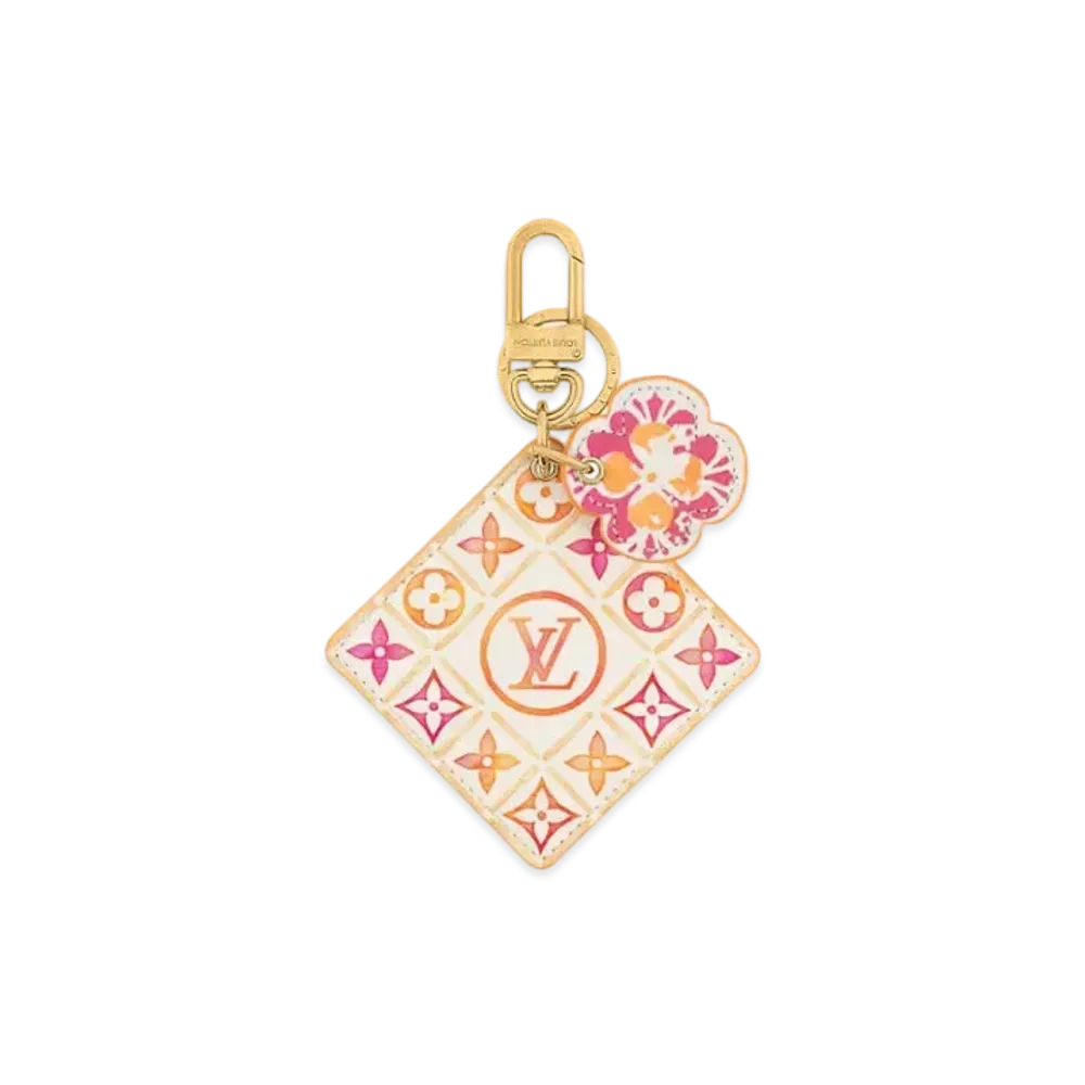Louis Vuitton Illustre Bag Charm And Key Holder Monogram Tiles Pattern "Rose"